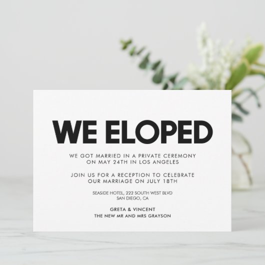 Nous avons choisi le faire-part mariage moderne (Debout devant)