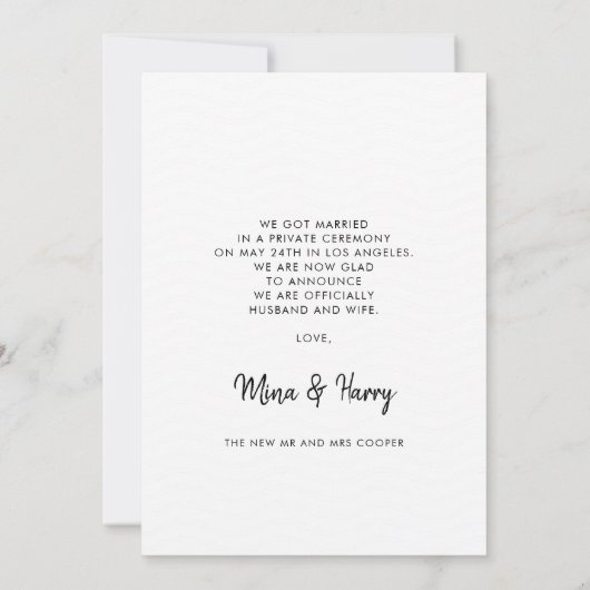 Nous avons choisi un carte photo faire-part élégan (Dos)