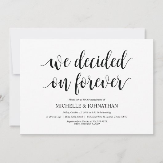 Nous avons décidé pour toujours, invitations du Pa (Devant)