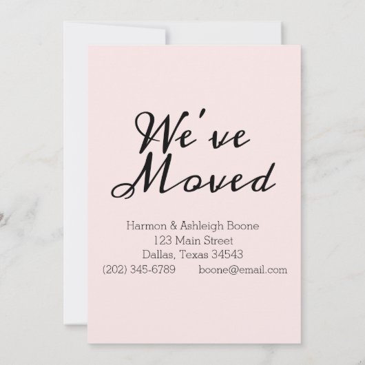 Nous avons déménagé à Dallas Moving Faire-part (Dos)