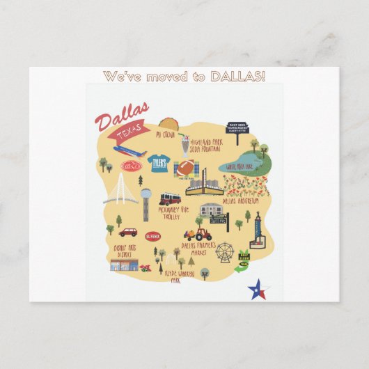 Nous avons déménagé à Dallas Texas Carte postale (Devant)