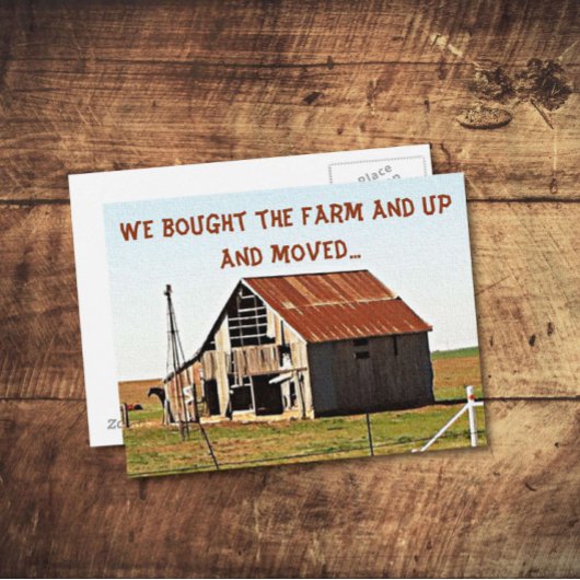 Nous avons déménagé à la ferme amusante Faire-part