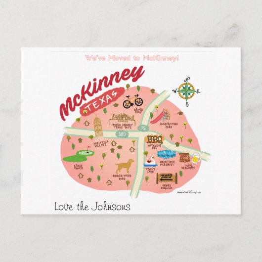 Nous avons déménagé à McKinney Texas Carte postale (Devant)