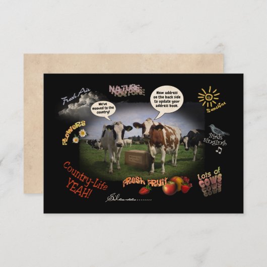 Nous avons déménagé au Pays (coutume). Faire-part (Devant / Derrière)