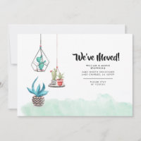 Nous avons déménagé Boho Plante nouveau Faire-part
