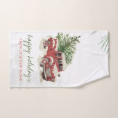 Nous Avons Déménagé, Camion Rouge, Pine Tree Snow  (Serviette à main)