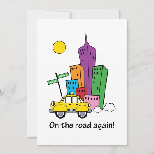 Nous avons déménagé carte Cityscape Yellow 5x7 (Devant)