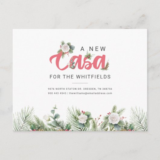 Nous avons déménagé Carte Florale Berry Changement (Devant)