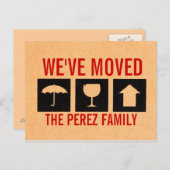 Nous avons déménagé - Carte postale (Devant / Derrière)