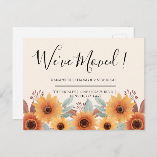 Nous avons déménagé carte postale ancienne tournes (Devant / Derrière)