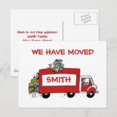 Nous avons déménagé carte postale avec camion de d (Devant / Derrière)