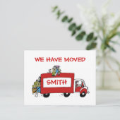 Nous avons déménagé carte postale avec camion de d (Debout devant)