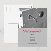 Nous avons Déménagé carte postale avec une vieille (Devant / Derrière)