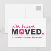 Nous avons déménagé Carte postale d'annonce de dém (Devant / Derrière)