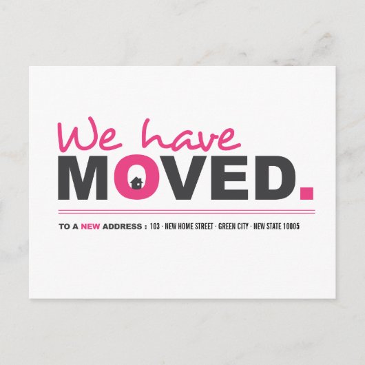 Nous avons déménagé Carte postale d'annonce de dém (Devant)