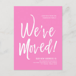 Nous avons déménagé   Carte postale mini Taffy Nou