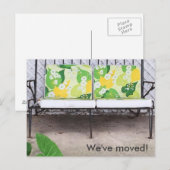 Nous avons déménagé ! Carte postale moderne et col (Devant / Derrière)