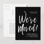 Nous avons déménagé | Carte postale Noire Nouvel A (Devant / Derrière)