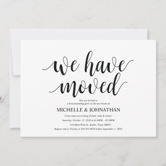 Nous avons déménagé, Cartes d'invitation de la Fêt (Devant)