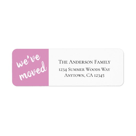 Nous avons déménagé | Étiquette d'adresse de retou (Devant)