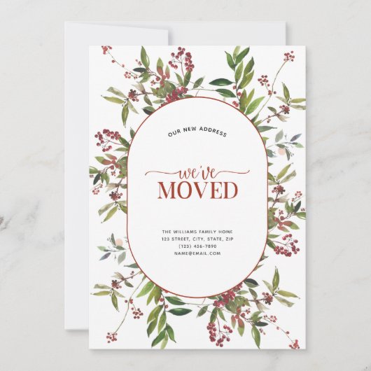 Nous avons déménagé Faire-part d'hiver chaud Berry (Devant)