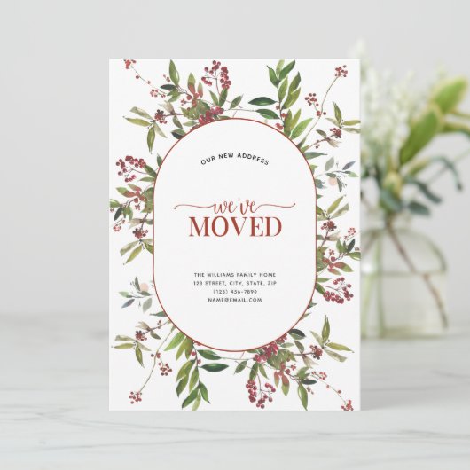 Nous avons déménagé Faire-part d'hiver chaud Berry (Debout devant)