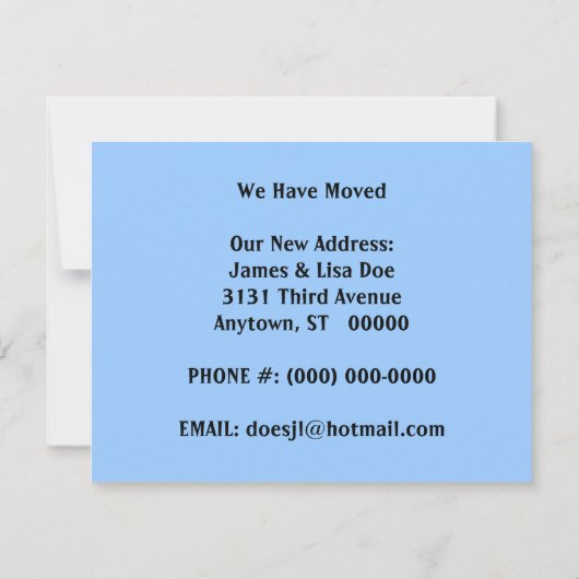 NOUS AVONS DÉMÉNAGÉ FAIRE-PART ~FACILE À CUSTOMISE (Dos)