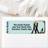 Nous avons déménagé famille Étiquette de adresse a (En situation)