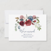 Nous avons déménagé Floral Bourgogne Faire-part de (Devant)