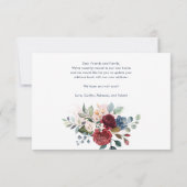 Nous avons déménagé Floral Bourgogne Faire-part de (Dos)