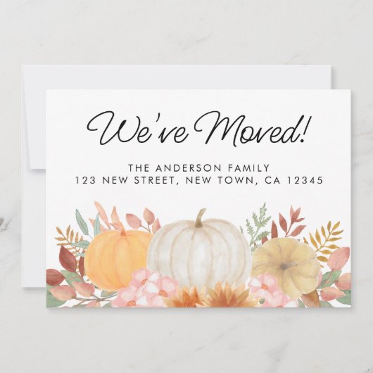 Nous avons déménagé la Faire-part de l'automne (Devant)