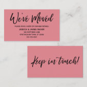 Nous avons déménagé l'écriture moderne carte glace (Devant / Derrière)