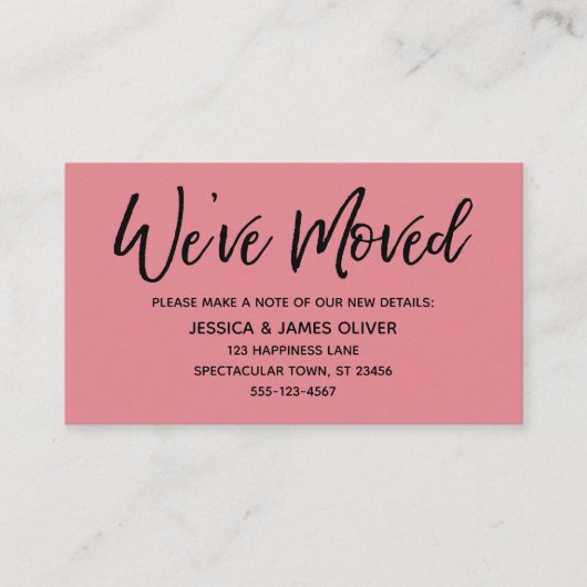 Nous avons déménagé l'écriture moderne carte glace (Devant)