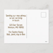 Nous Avons Déménagé ! Nouvelle carte postale d'adr (Dos)