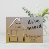 Nous avons déménagé, nouvelle maison, simple carte (Debout devant)