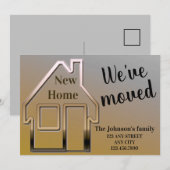 Nous avons déménagé, nouvelle maison, simple carte (Devant / Derrière)