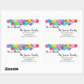 Nous avons Déménagé peint à la main étiquette aqua (Feuille)