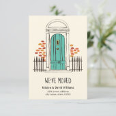 Nous avons Déménagé - Porte Bleue Faire-part de dé (Debout devant)