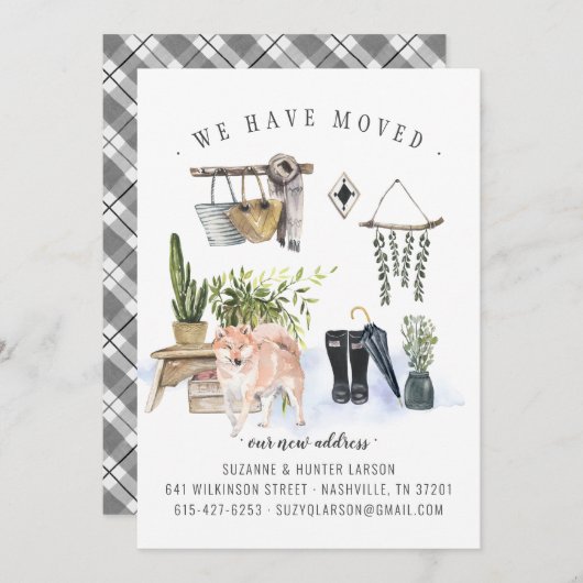 Nous Avons Déménagé | Shiba Inu Moving Faire-part (Devant / Derrière)