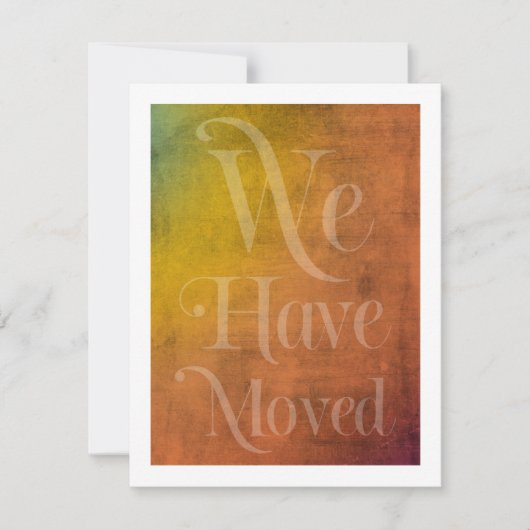 Nous Avons Déménagé Typographie, Carte Texturée Co (Devant)