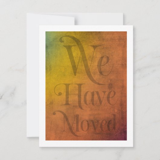 Nous Avons Déménagé Typographie, Carte Texturée Co (Devant)