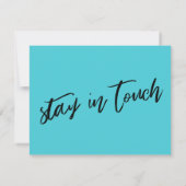 Nous avons déménagé une carte Turquoise d'écriture (Dos)