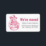Nous avons déménagé Vintage Christmas Snowman Nouv<br><div class="desc">Nous avons déplacé l'étiquette d'adresse de retour avec une image de bonhomme de neige vintage Noël, il suffit d'ajouter votre nom de famille et l'adresse en rouge et hors-noir style typographie moderne. Festive vacances déménagement pour votre changement d'adresse. Conçu exclusivement pour vous par Happy Dolphin Studio. Si vous avez des...</div>