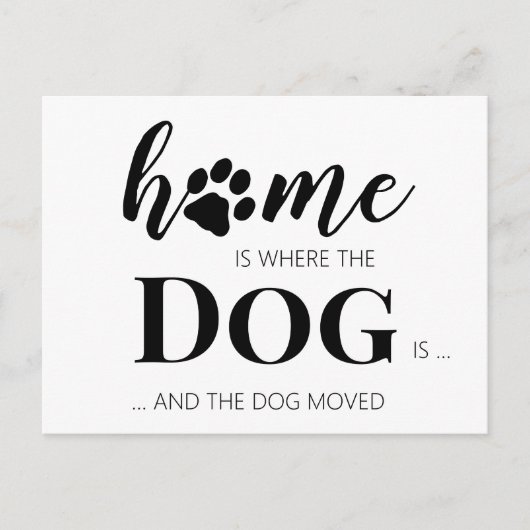 Nous avons déplacé Chien Moving Faire-part carte p (Devant)