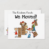 Nous Avons Déplacé Des Cartes Faire-part (Devant / Derrière)