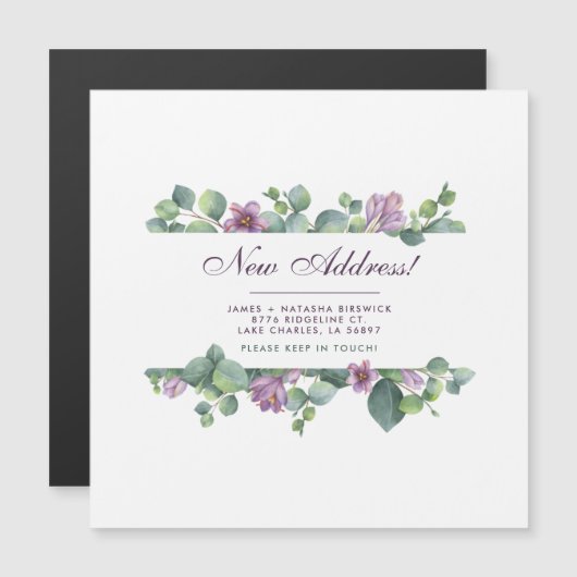 Nous avons déplacé Eucalyptus nouveau Faire-part d (Devant / Derrière)