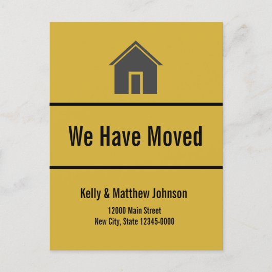 Nous avons déplacé Faire-part de déplacement noir  (Devant)