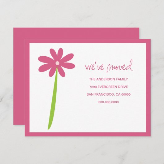 Nous avons déplacé Faire-part de fleurs (rose) (Devant / Derrière)