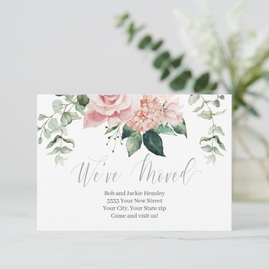 Nous avons déplacé Faire-part de script rose vert  (Debout devant)