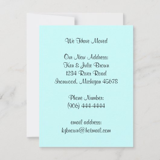 Nous Avons Déplacé Faire-part Nouvelle Adresse Inv (Dos)